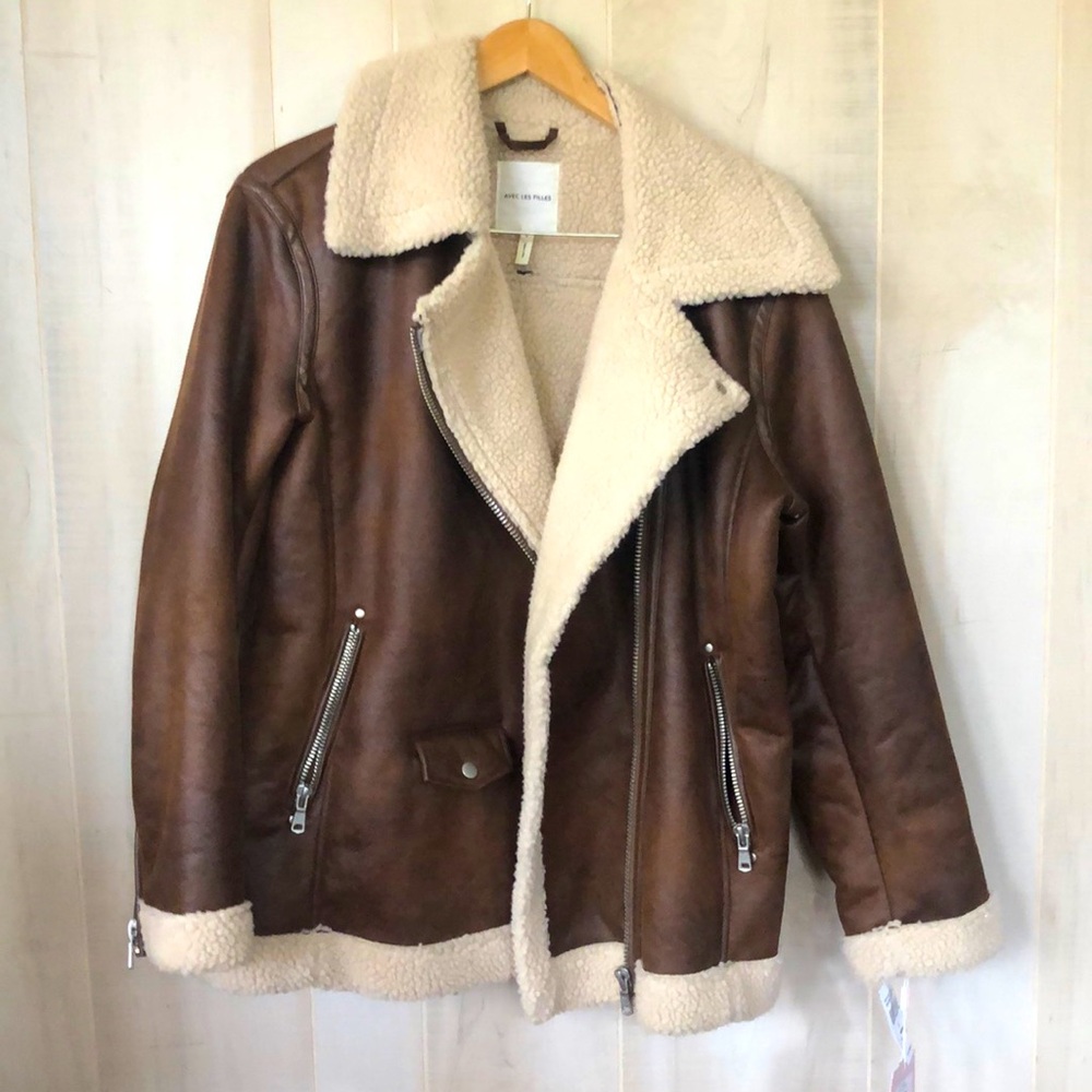 Avec ales Filles Vintage Whiskey Faux leather coat